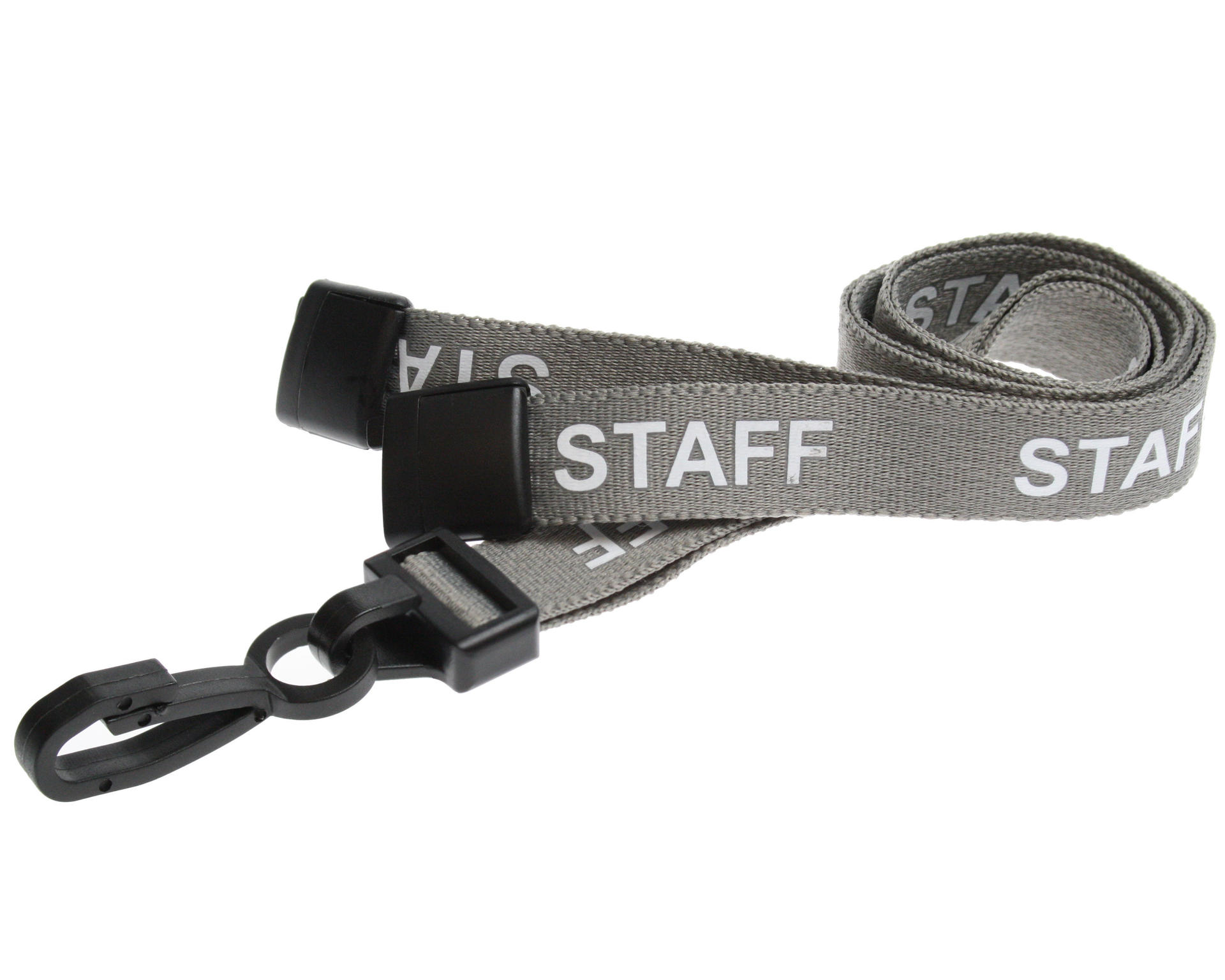 Billede af Staff grå lanyard / Halssnor / Keyhanger / Nøglesnor / Halsrem 15 mm med plast krog. 60270599